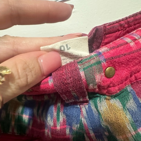 Anthropologie HEI HEI Pink Multi Buttons Cotton Mid Rise Chino Shorts 10 - Picture 4 of 5